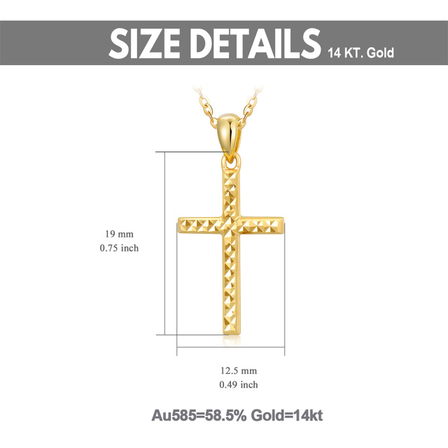 14K Gold Kreuz-Anhänger Halskette-6