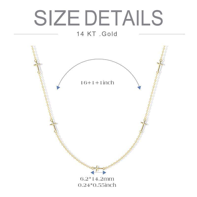 قلادة صليب من الذهب عيار 18 قيراطًا-4