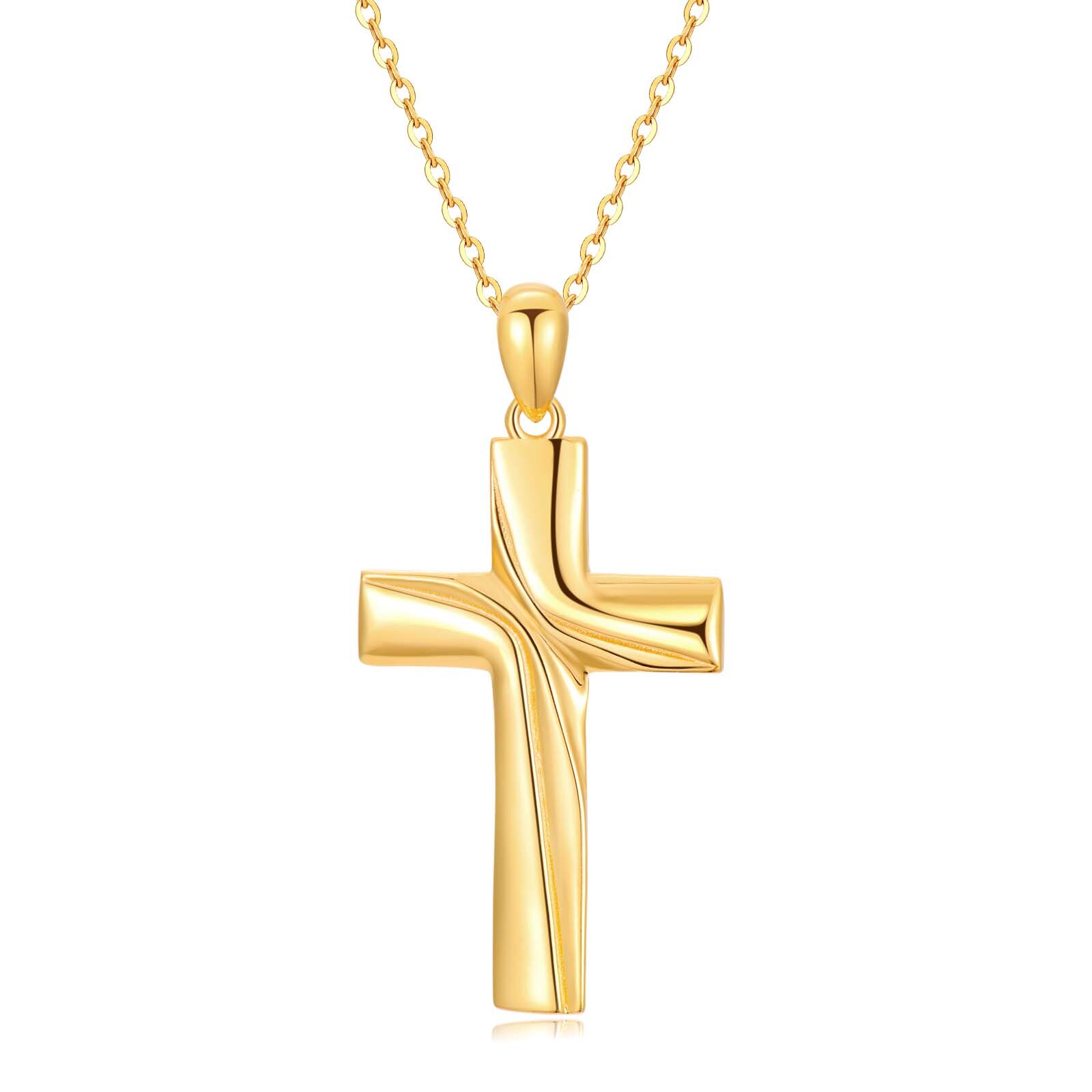 14K Gold Cross Pend… - image