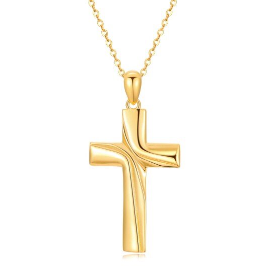 14K Gold Cross Pendant Necklace