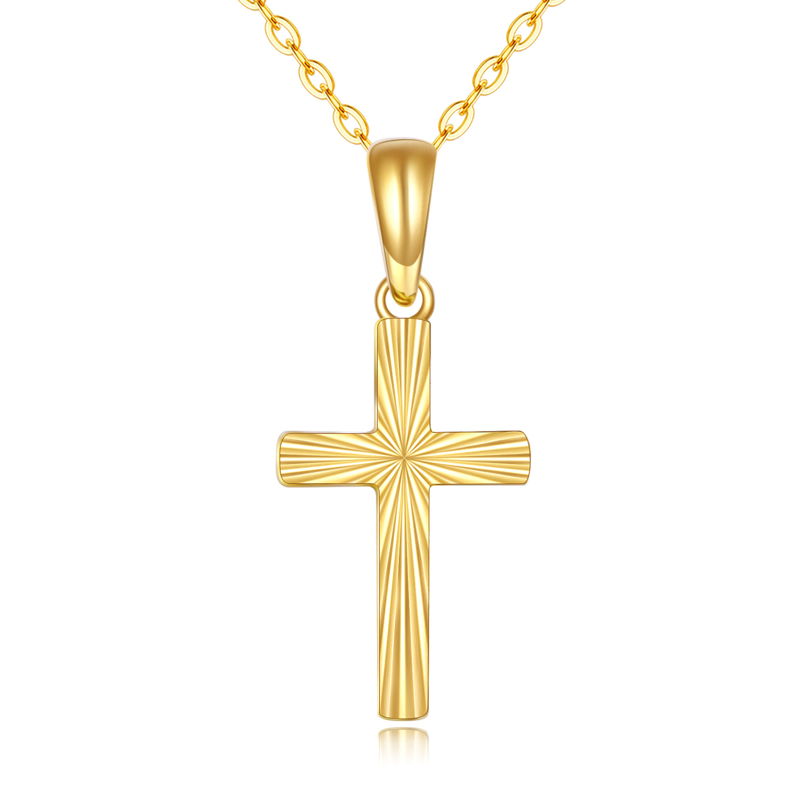 14K Gold Cross Pend… - image