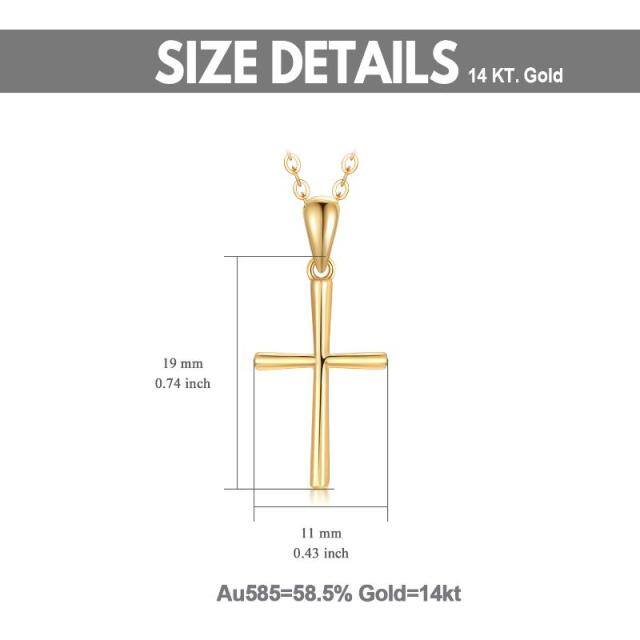 14K Gold Kreuz-Anhänger Halskette-7