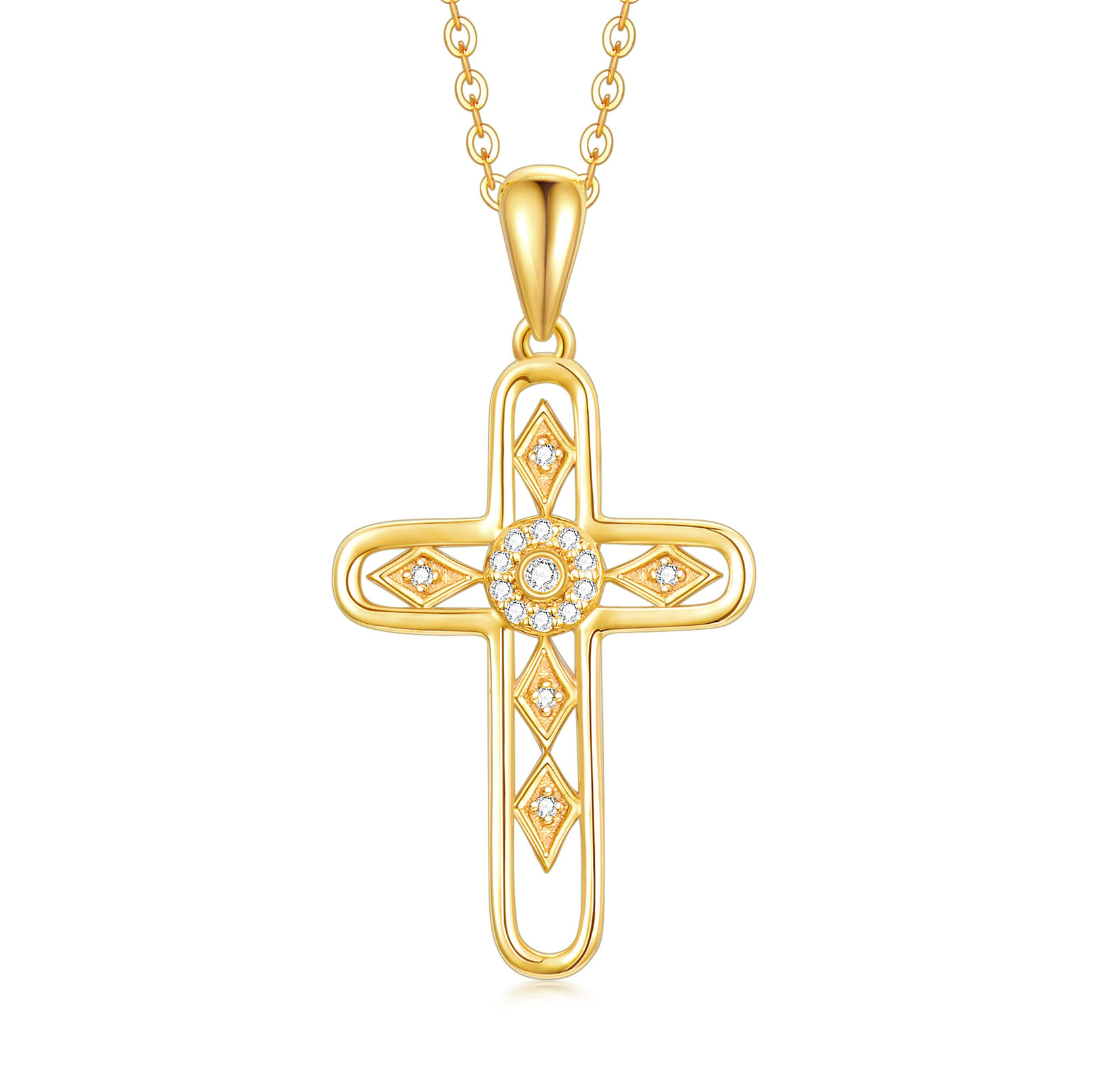 14K Gold Cubic Zirc… - image