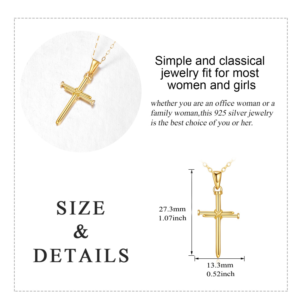 10K Gold Cross Pendant Necklace-6