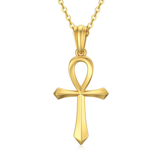 14K Gold Cross Pendant Necklace