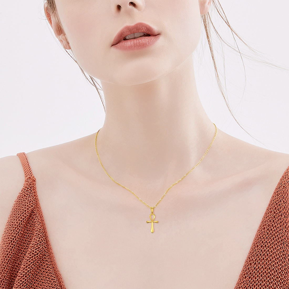 14K Gold Cross Pendant Necklace-2