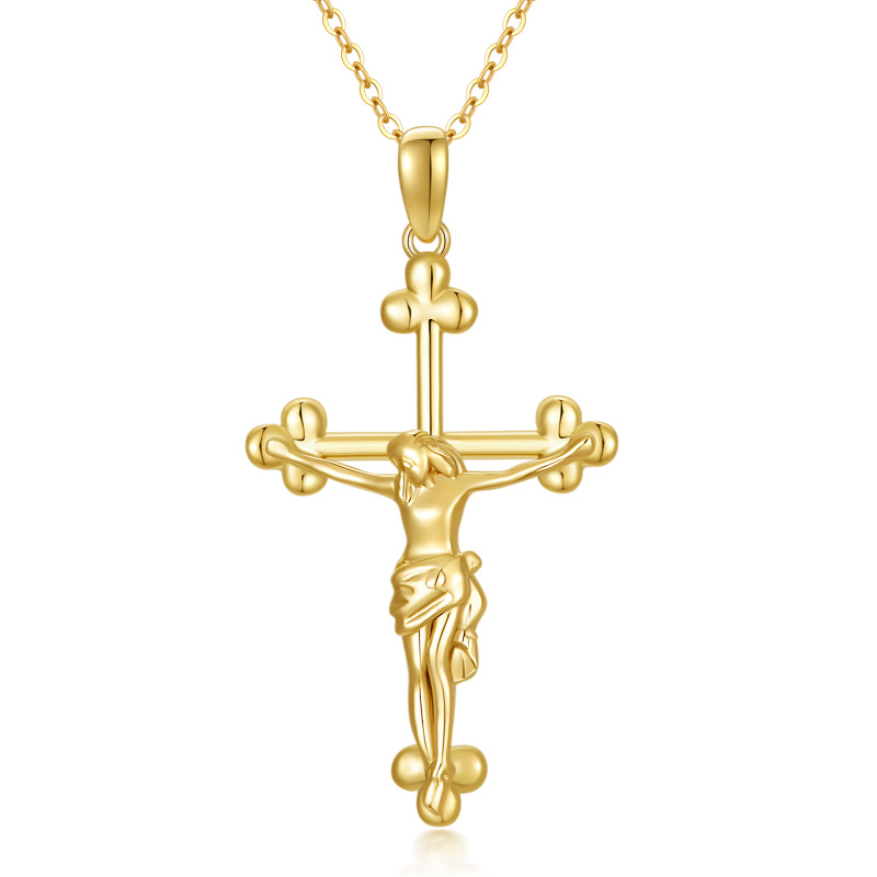 قلادة صليب من الذهب عيار 10 قيراط-16