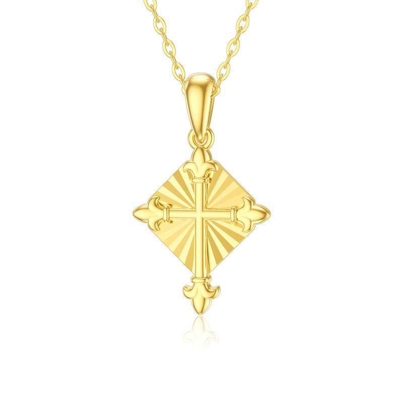 14K Gold Cross Pend… - image