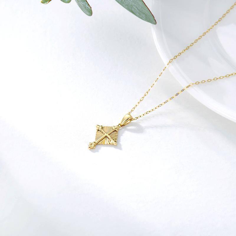 14K Gold Cross Pendant Necklace-4