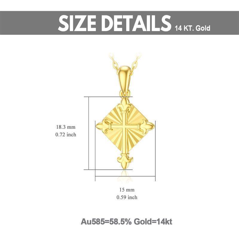 Naszyjnik z krzyżem z 14-karatowego złota-5
