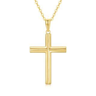 9K Gold Cross Pendant Necklace-25