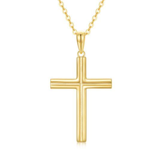 9K Gold Cross Pendant Necklace