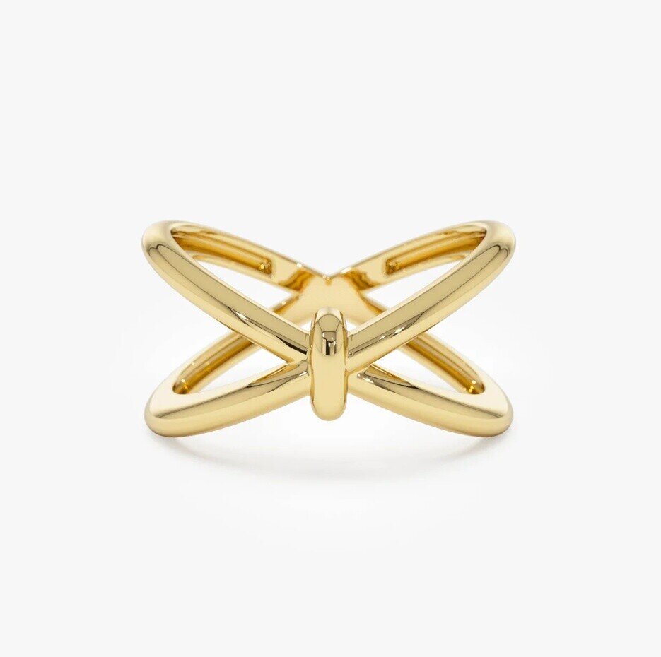 14K Gold Crossover … - image