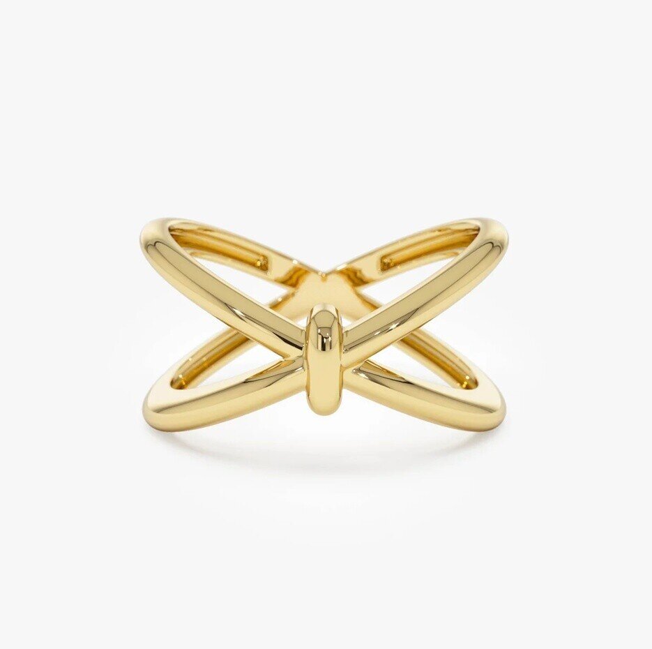 10K Gold Crossover Band-1