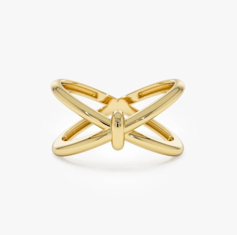 10K Gold Crossover Band-1