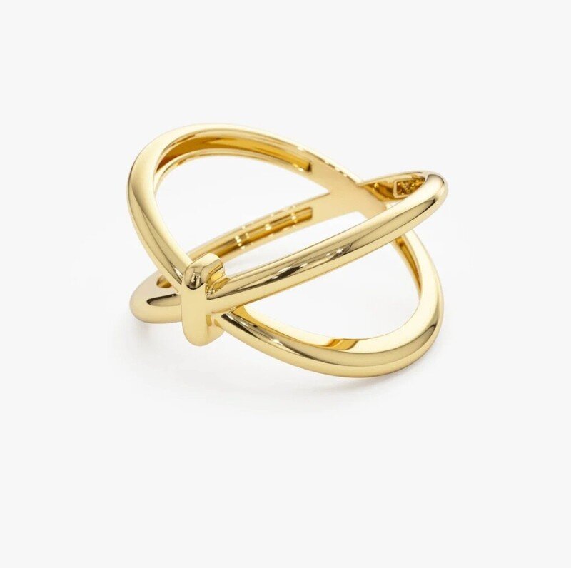 10K Gold Crossover Band-4