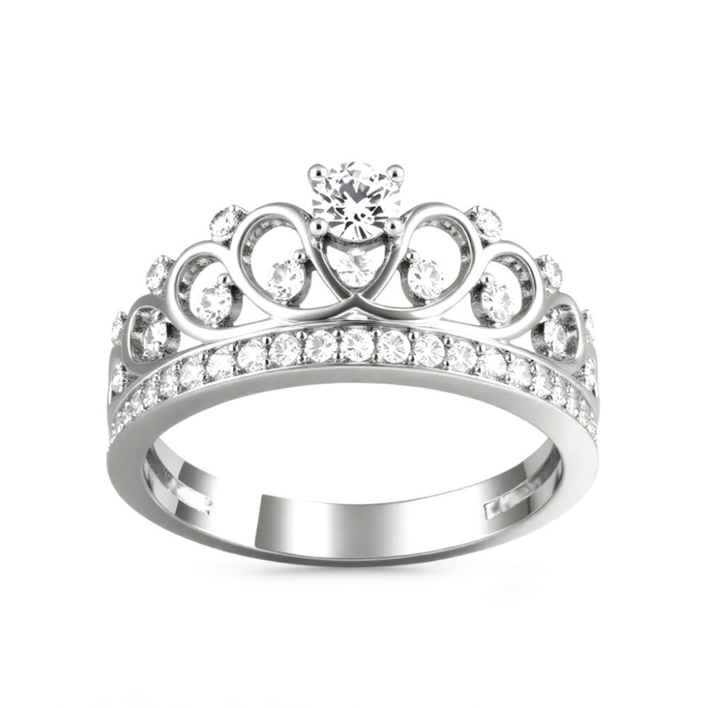 Anillo de Compromiso Personalizado con Diamantes de Laboratorio Vintage y Corona de Oro 14K-4