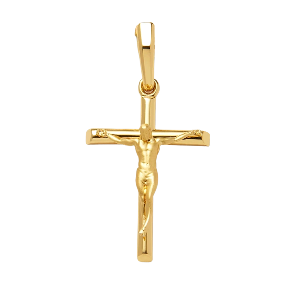 Colgante de crucifijo de oro de 14 quilates-1