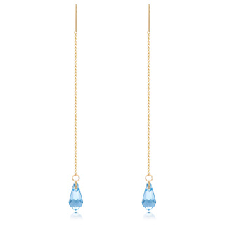 10K Gold Crystal Drop Earrings-49