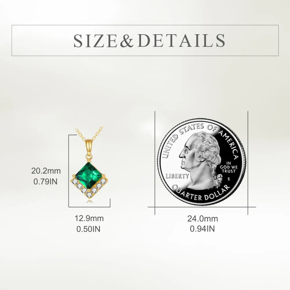 Collana con ciondolo in oro 10K con cristalli e zirconi-5