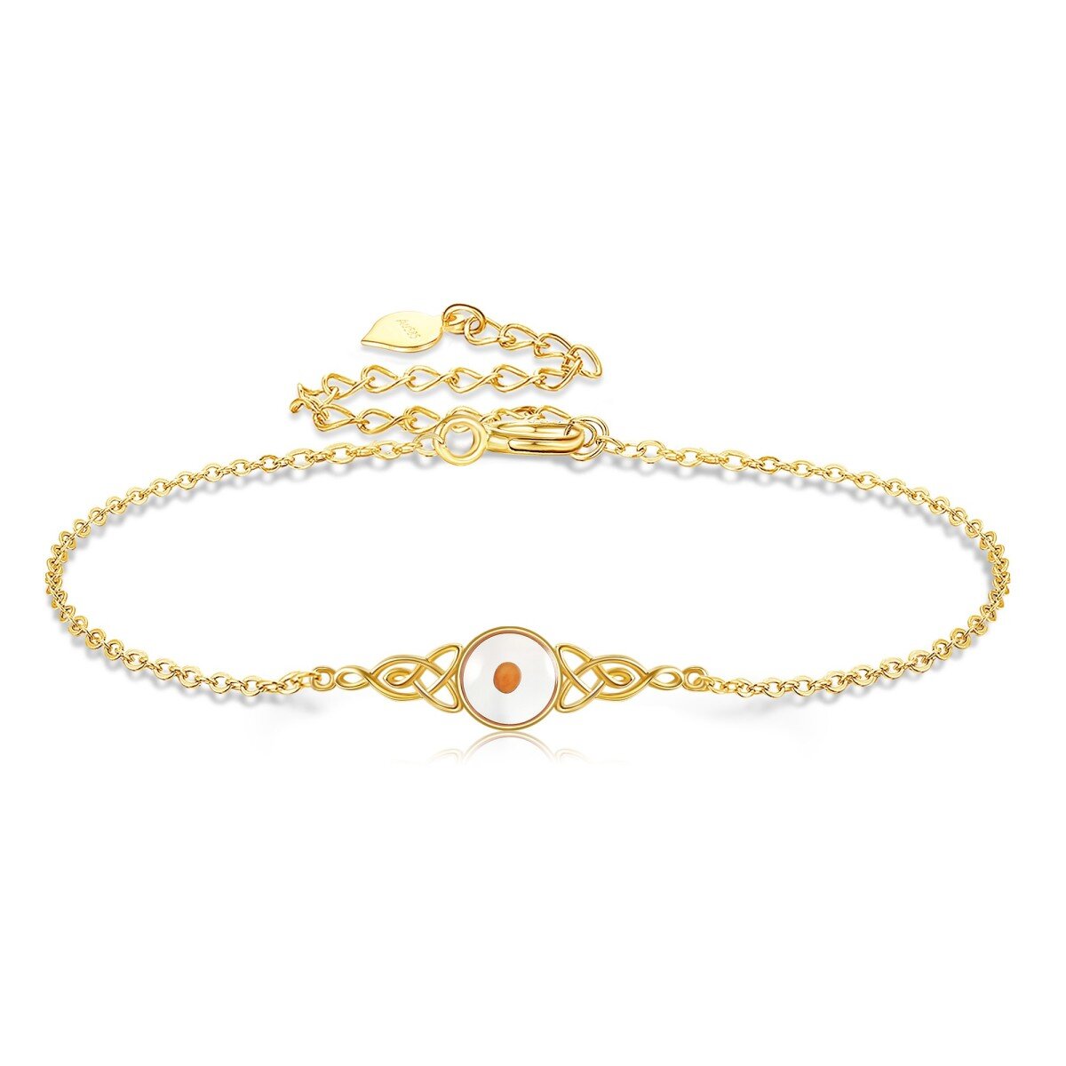 10K Gold Crystal Round Bracelet for Women-1