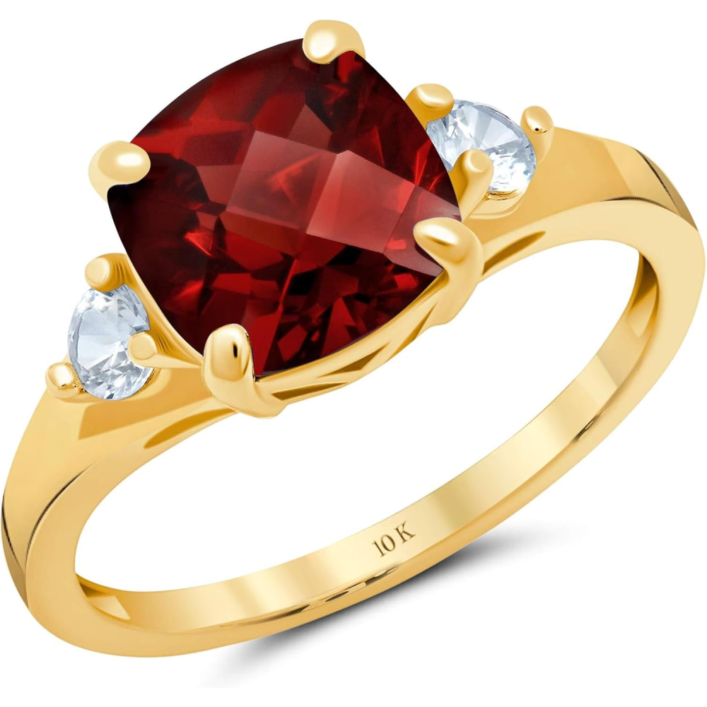 10K Gold 3 CT Cushion Cut Custom Engagement Ring Gemstone Rings for Women-1