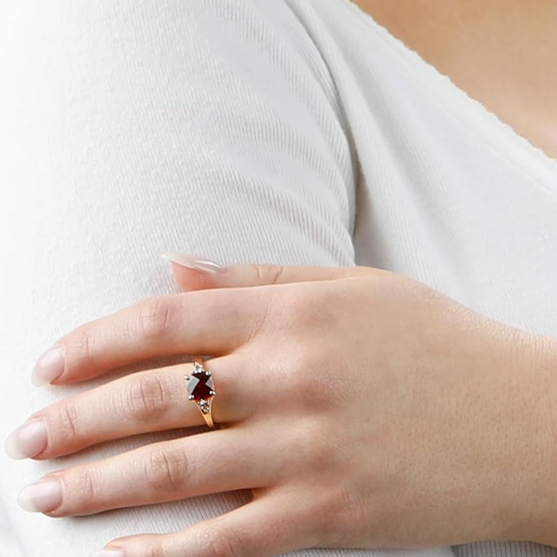 Anel de Noivado Personalizado em Ouro 10K com Gema de 3 Quilates em Corte Almofada - Anéis para Mulher-2