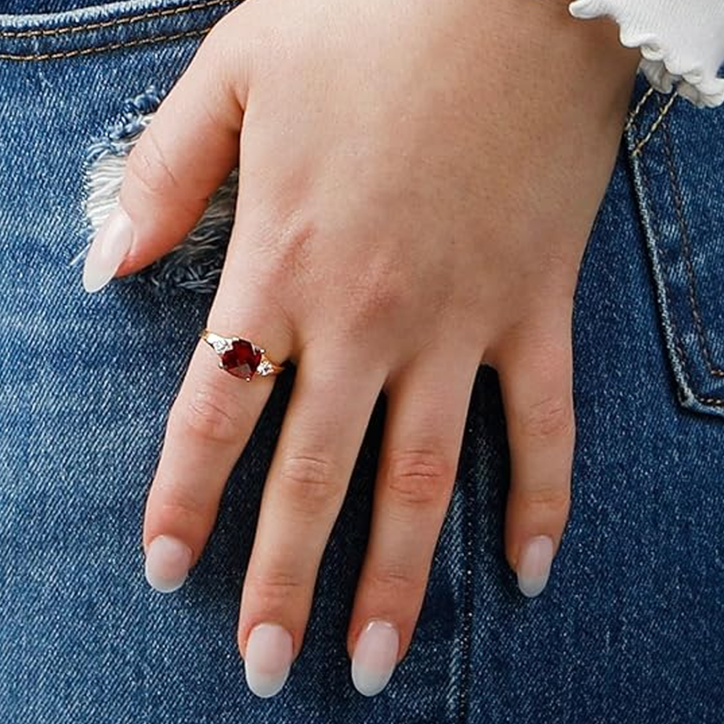 Anel de Noivado Personalizado em Ouro 10K com Gema de 3 Quilates em Corte Almofada - Anéis para Mulher-3