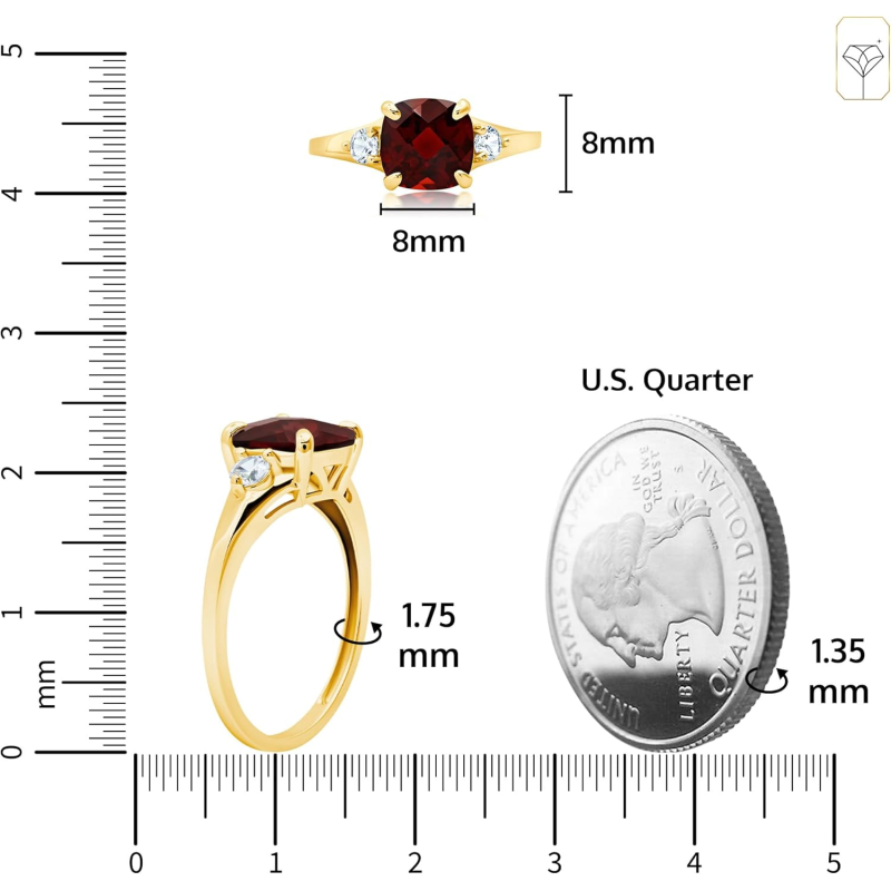 Anel de Noivado Personalizado em Ouro 10K com Gema de 3 Quilates em Corte Almofada - Anéis para Mulher-4