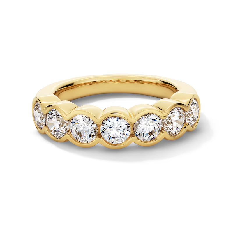 Aliança de casamento em ouro 18K, 2 quilates, diamante criado em laboratório, lapidação redonda T.W., cor D VS1-VVS1, pureza 3EX-1