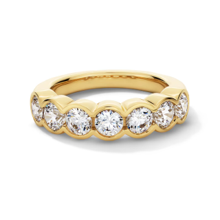 10K Gold 2 CT Lab Created Diamond Bezel-Set Scallop Edge Ring for Women-17