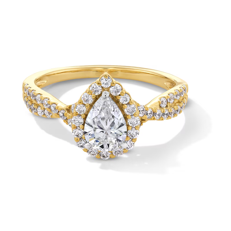 10K Gold 1 to 3.5 CT.T.W. Pear Cut Lab Created Diamond Engagement Ring D VVS1-VS1 3EX IGI Certified-30