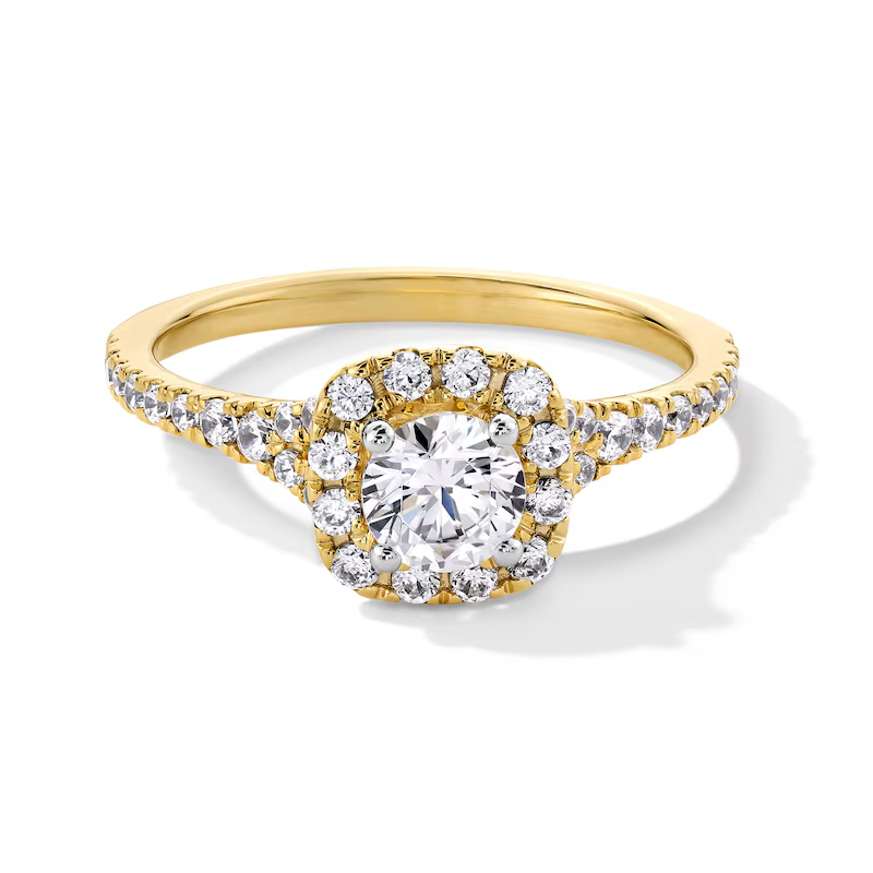 10K Gold 1 to 3.5 CT.T.W. Round Lab Created Diamond Frame Split Shank Custom Engagement Band IGI Certified-1