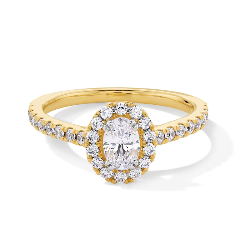 10K Gold 1 to 3.5 CT.T.W. Oval Lab Created Diamond Custom Frame Engagement Ring D VVS1-VS1 IGI Certified-1