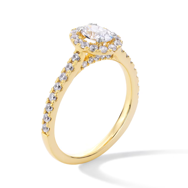 10K Gold 1 to 3.5 CT.T.W. Oval Lab Created Diamond Custom Frame Engagement Ring D VVS1-VS1 IGI Certified-3