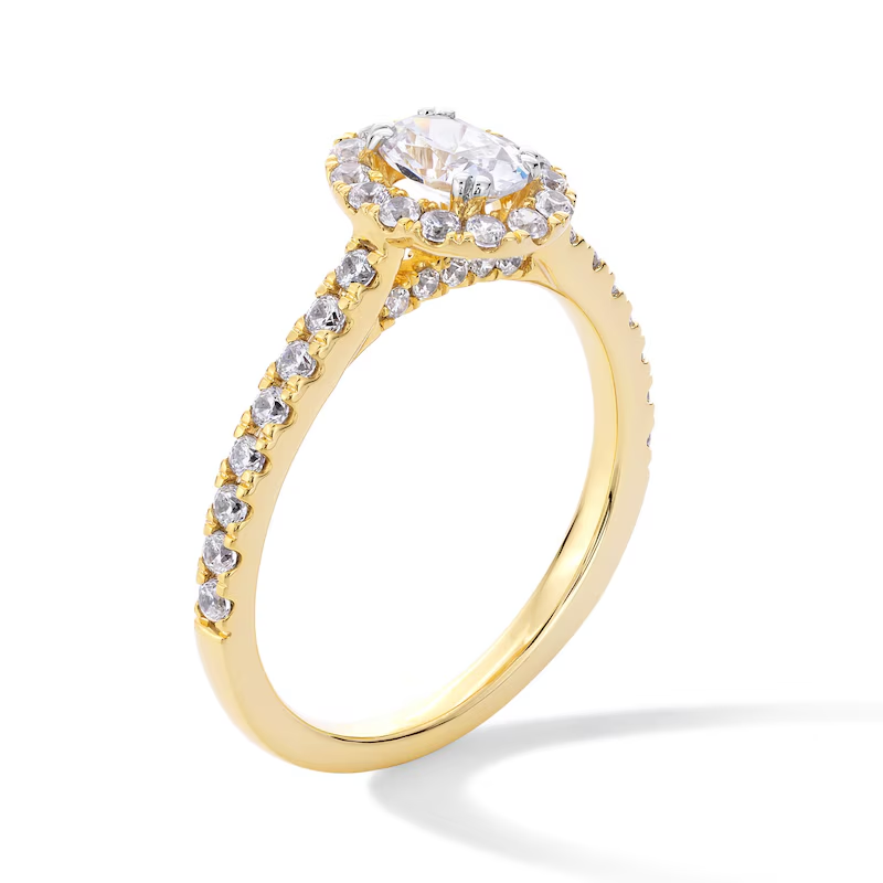 Bague de fiançailles pour couple en or 14 carats avec diamant ovale de 1 carat, gravée sur mesure-3