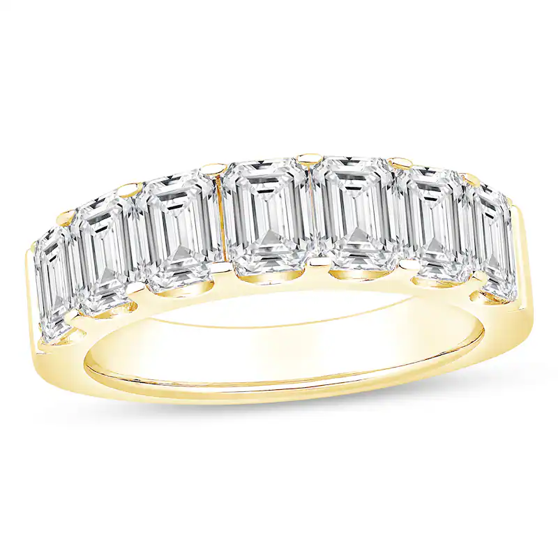 10K Gold 2.5 CT. T.W Emerald Lab Created Diamond Wedding Ring D Color VS1-VVS1 Clarity 3EX IGI Certified-1