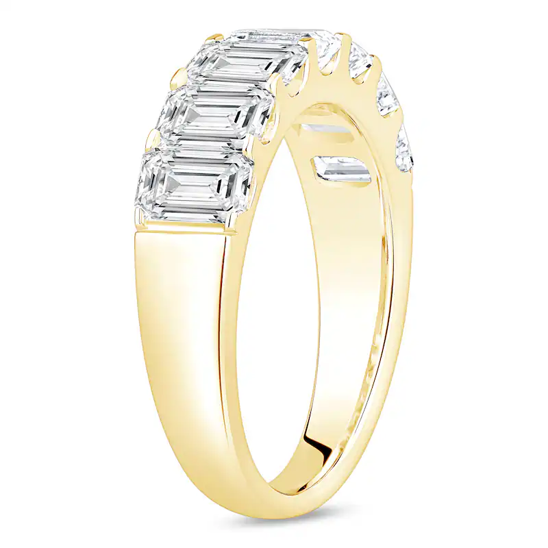10K White Gold 2.5 CT. T.W Emerald Lab Created Diamond Wedding Ring D Color VS1-VVS1 Clarity 3EX IGI Certified-3