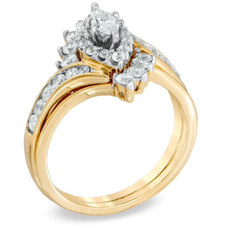 18K Gold 1 to 3.5 CT. T.W Marquise Shaped Lab Created Diamond Engagement Ring D VVS1 Clarity 3EX IGI Certified-3