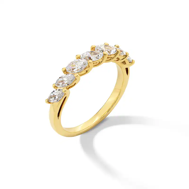 Ouro rosa 10K 1 CT.T.W. Lapidação marquise Diamante criado em laboratório Anel empilhável D VVS-VS 3EX Certificado IGI-3