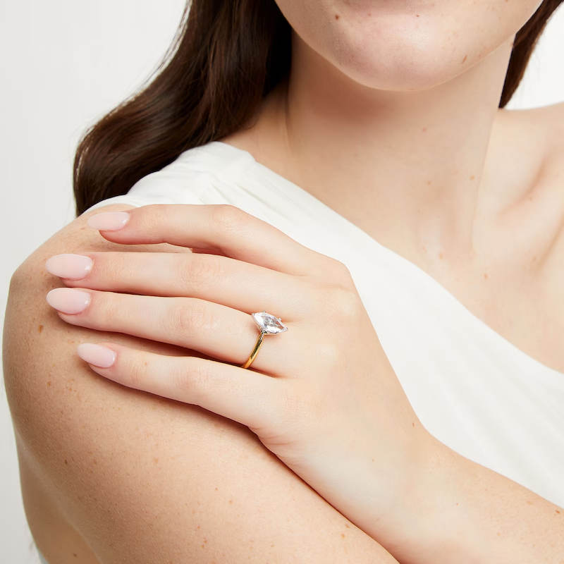 Anillo de compromiso personalizado de oro de 10 quilates con diamantes marquesa de 0,5 a 3 quilates, creado en laboratorio, con claridad D VS1-VVS1 y certificación IGI 3EX.-2