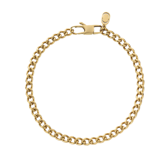 Sterling Silver with Yellow Gold Plated Cuban Link Chain for Men 4mm