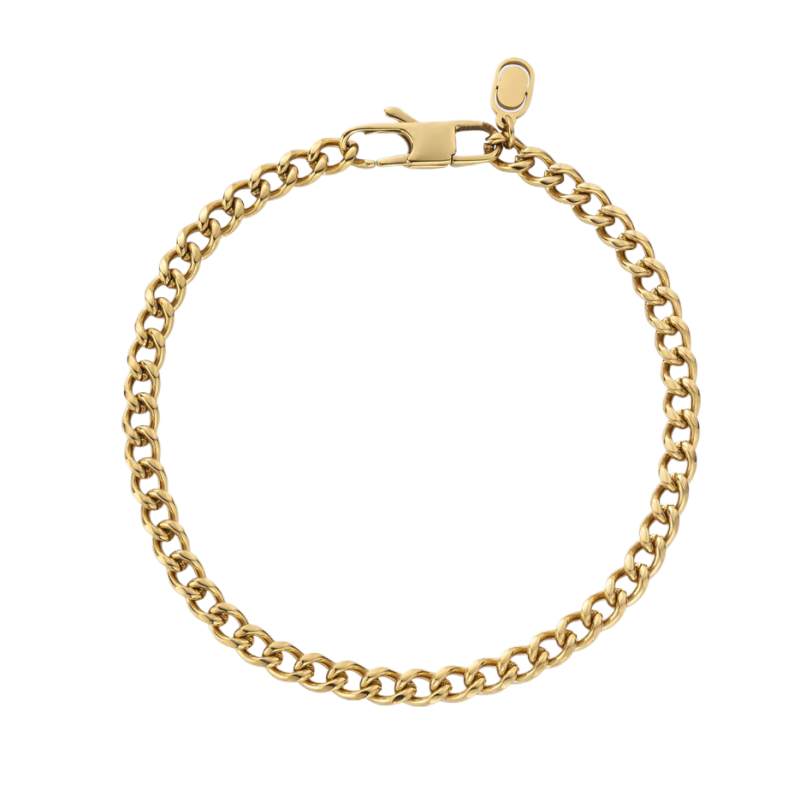 Cadena cubana de oro de 10 quilates para hombre, 4 mm-1