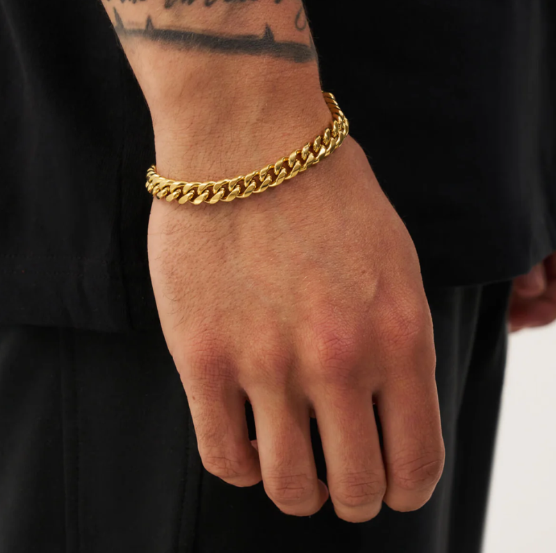 18K Gold Cuban Link Chain for Men 8mm-2