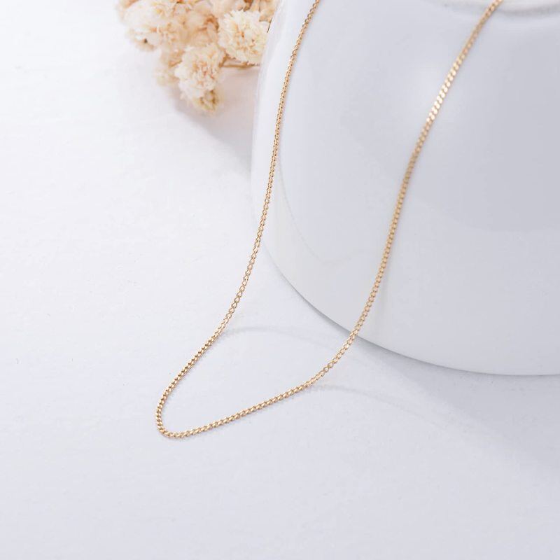 14K Gold Curb Link Kette Halskette-2