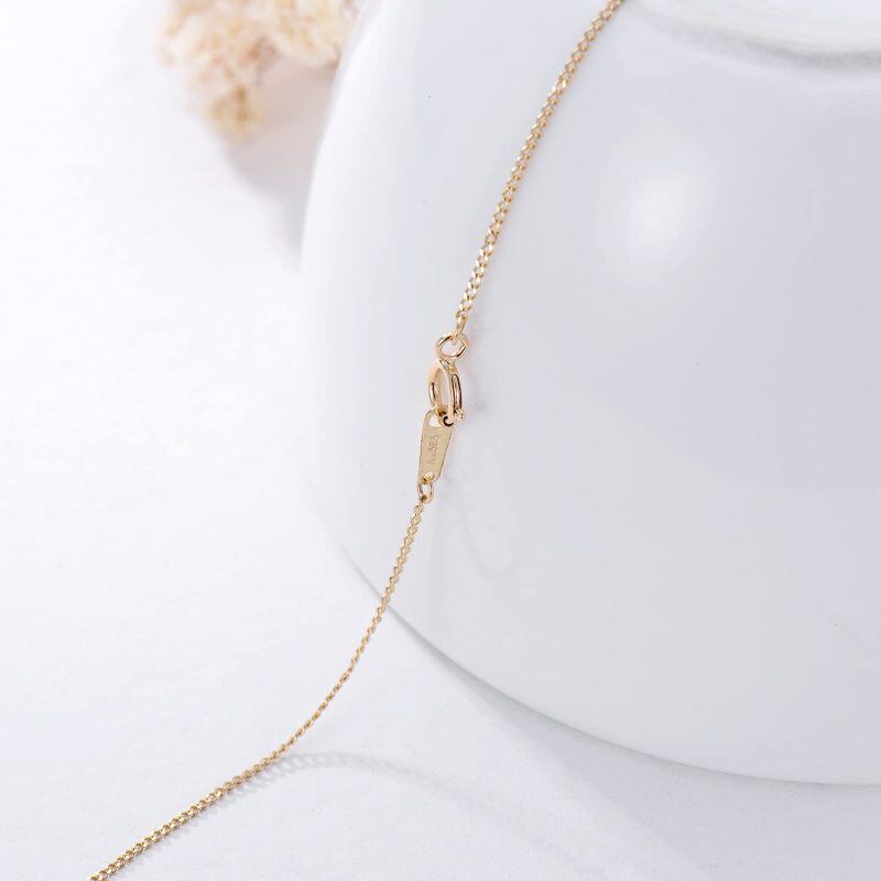 14K Gold Curb Link Kette Halskette-3