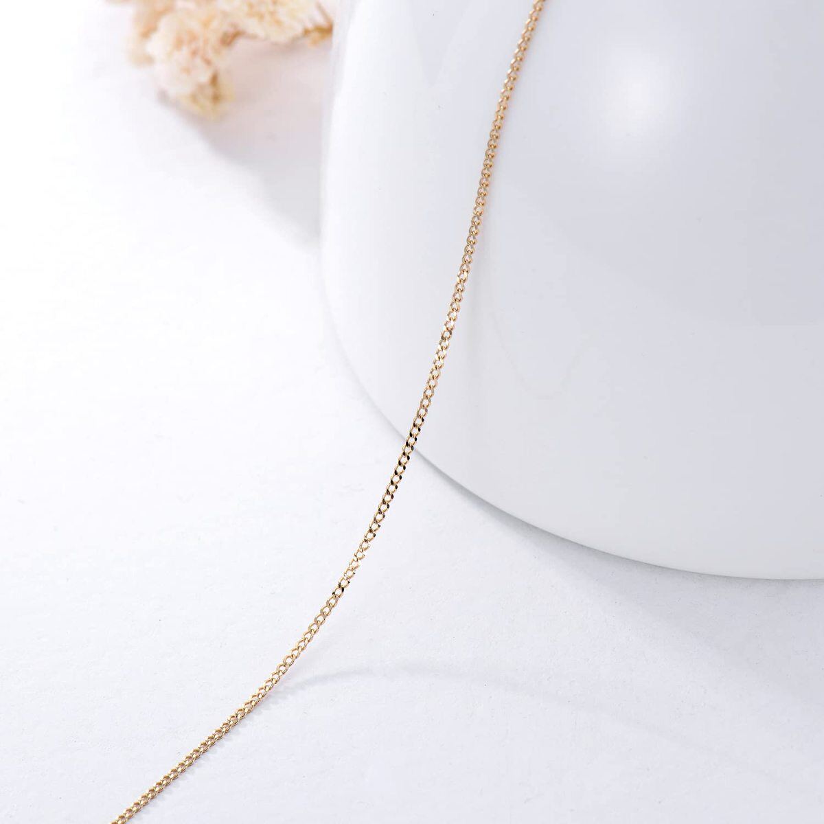 14K Gold Curb Link Chain Necklace-4