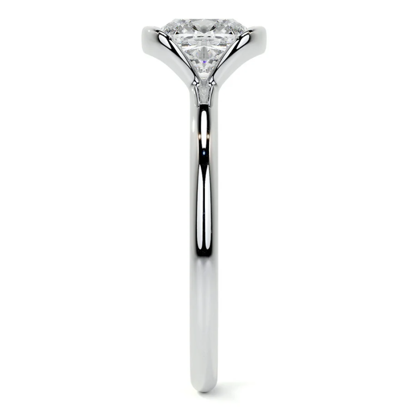 14K Gold Cushion Cut Solitaire Moissanite Engagement Ring-6