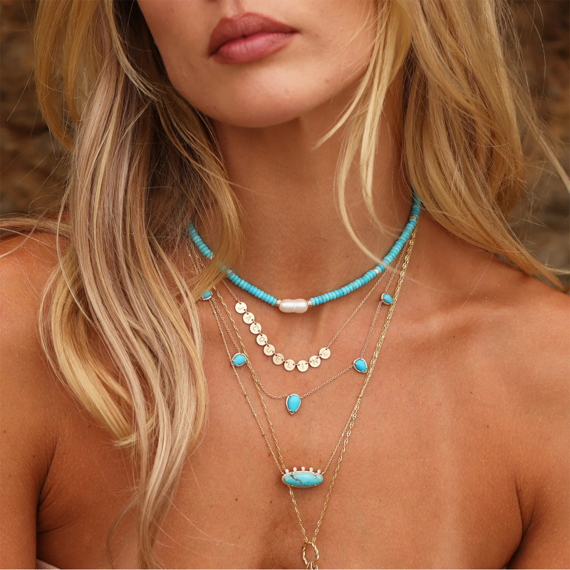 Collar colgante personalizado de oro de 14 quilates con dos burbujas redondas para nombre-3