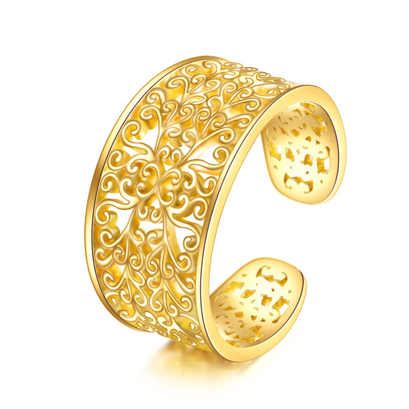 14K Gold Daffodil Cuff Earrings-1